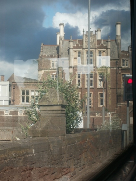 I took this photo from the bus as we entered the town, about halfway across the River Wye.
